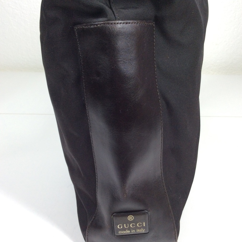 Auth GUCCI Black Nylon Canvas and Leather Tote Shoulder Bag Purse - Picture 11 of 16
